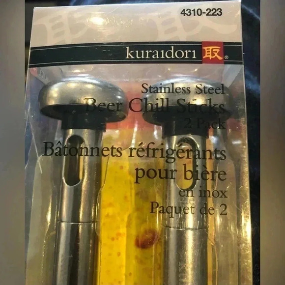 2pk Stainless Steel Ice Cold Beer & Soda Bottle Cooler Chill Sticks New - Picture 3 of 8